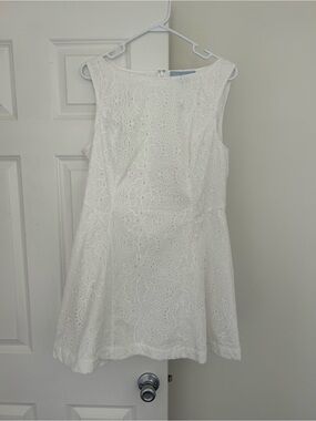 Hill House Home Sutton Eyelet White A-Line Dress L